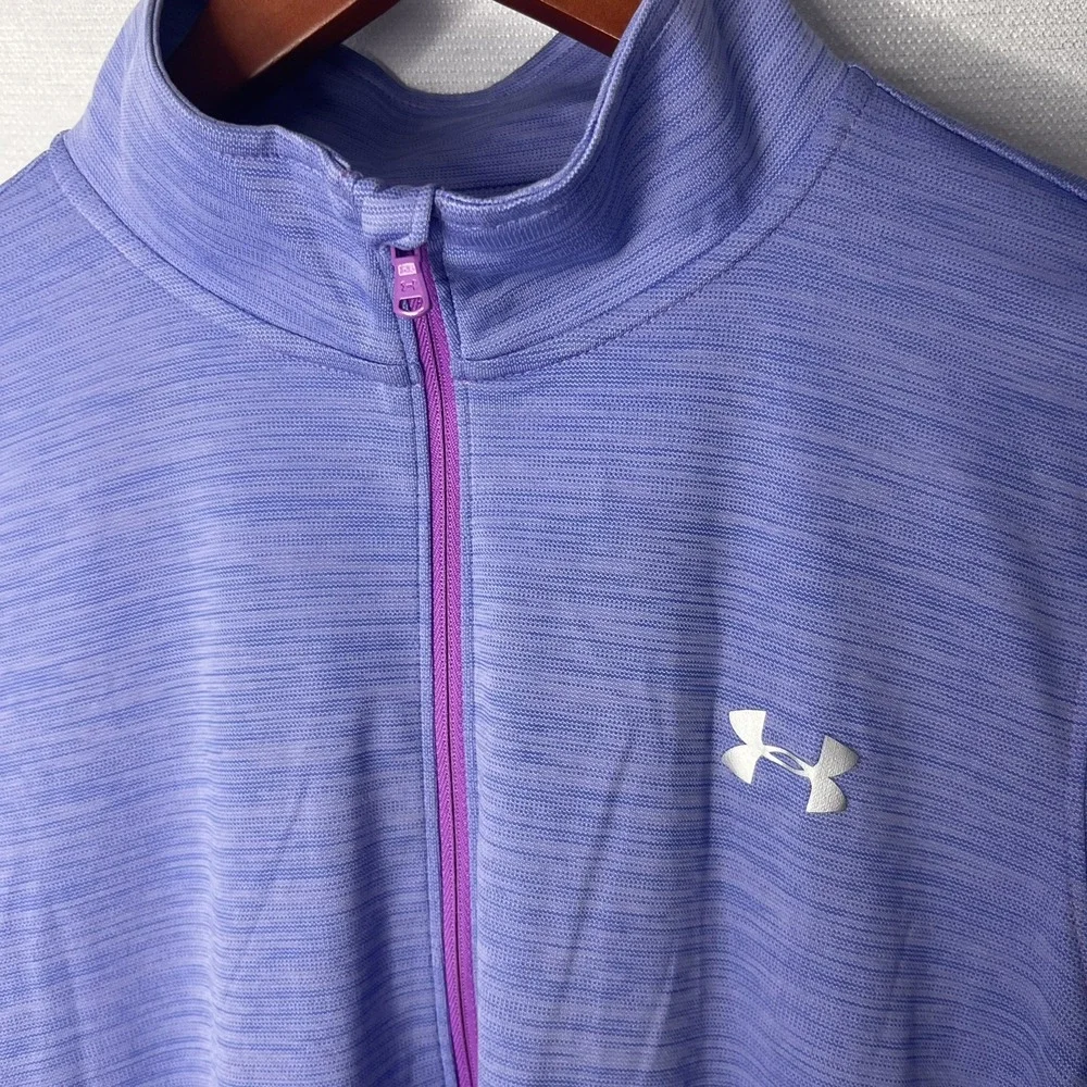 Purple Under Armour Lightweight Quarter Zip Fleece Pullover Gorpcore Large - Picture 2 of 4